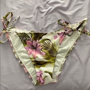 floral print side tie bikini bottoms